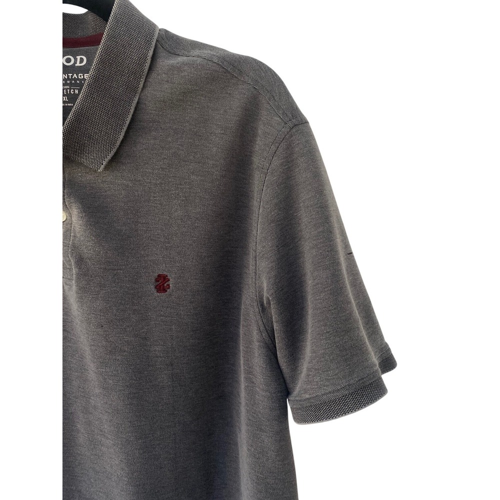 IZOD Advantage Performance Polo Shirt Stretch Gray‎ Mens XL Great! EUC
